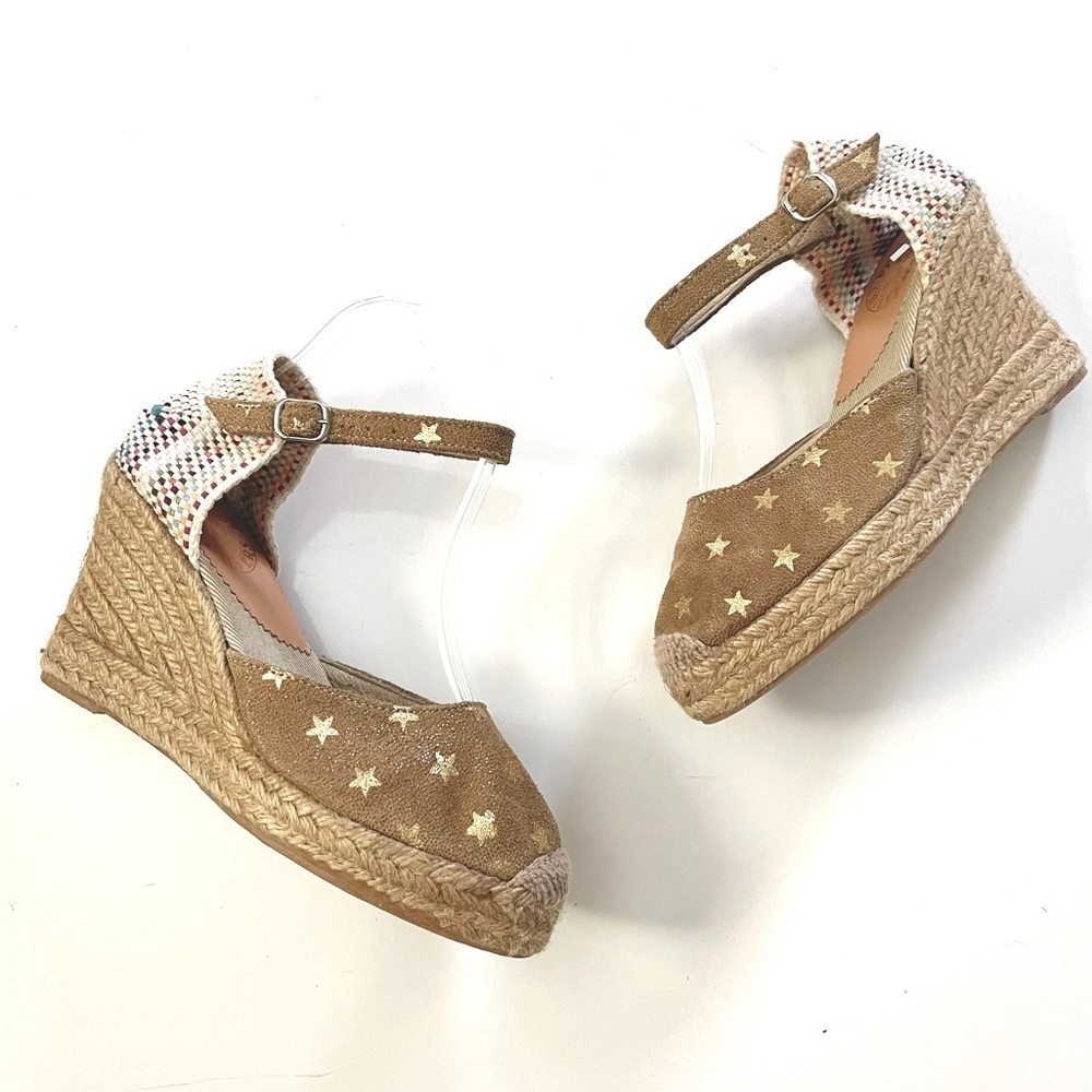 Penelope Chilvers Mary Jane Star Espadrille Wedge Sandal Size 37